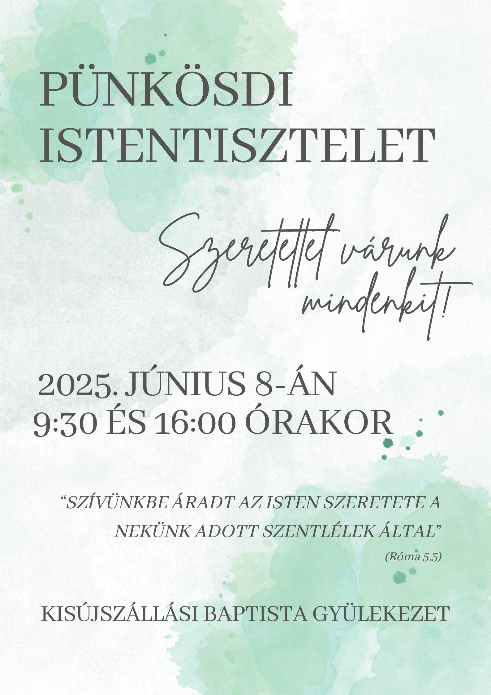 Pünkösdi istentiszteletek